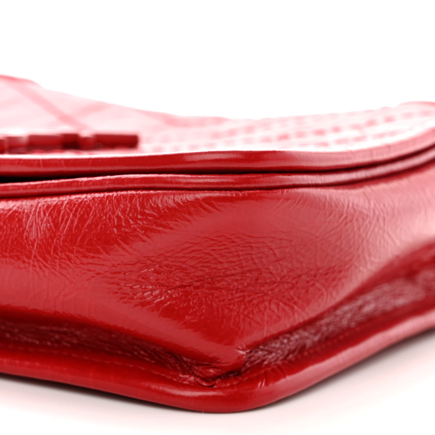 Saint Laurent Crinkled Calfskin Matelasse Monogram Niki Chain Wallet Red 10 of 12