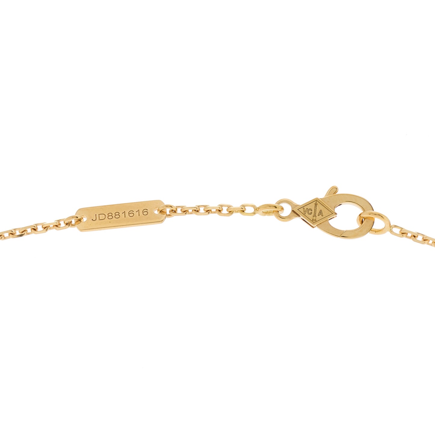 18K Yellow Gold Black Onyx Vintage Alhambra Pendant Necklace