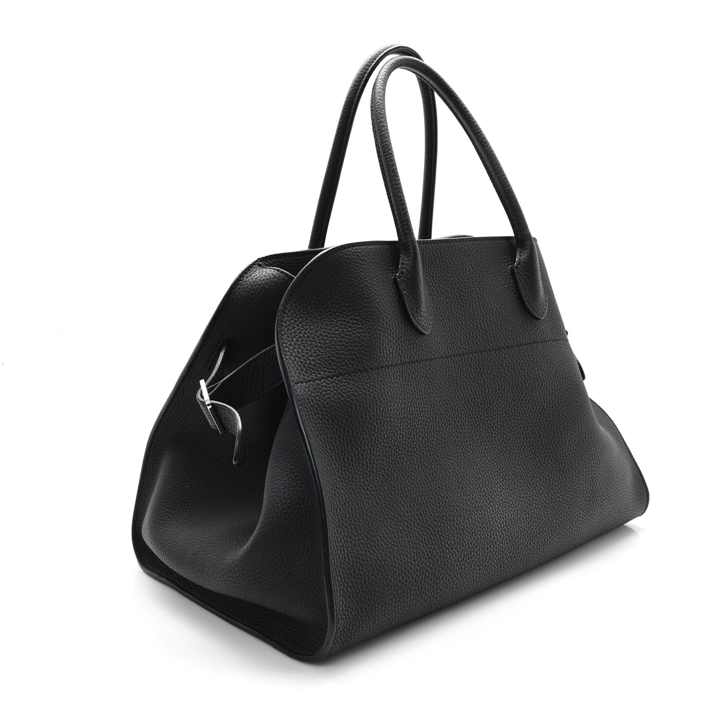 Matte Grained Calfskin Soft Margaux 15 Black