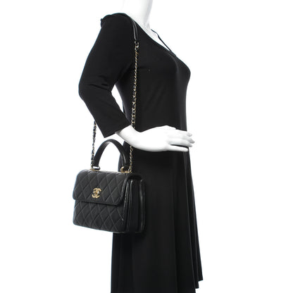 Chanel Lambskin Quilted Small Trendy CC Dual Handle Flap Bag Black 2 of 8