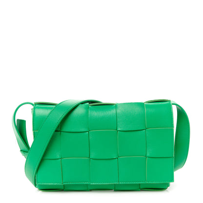 Bottega Veneta Lambskin Maxi Intrecciato Cassette Crossbody Bag Grass 1 of 12