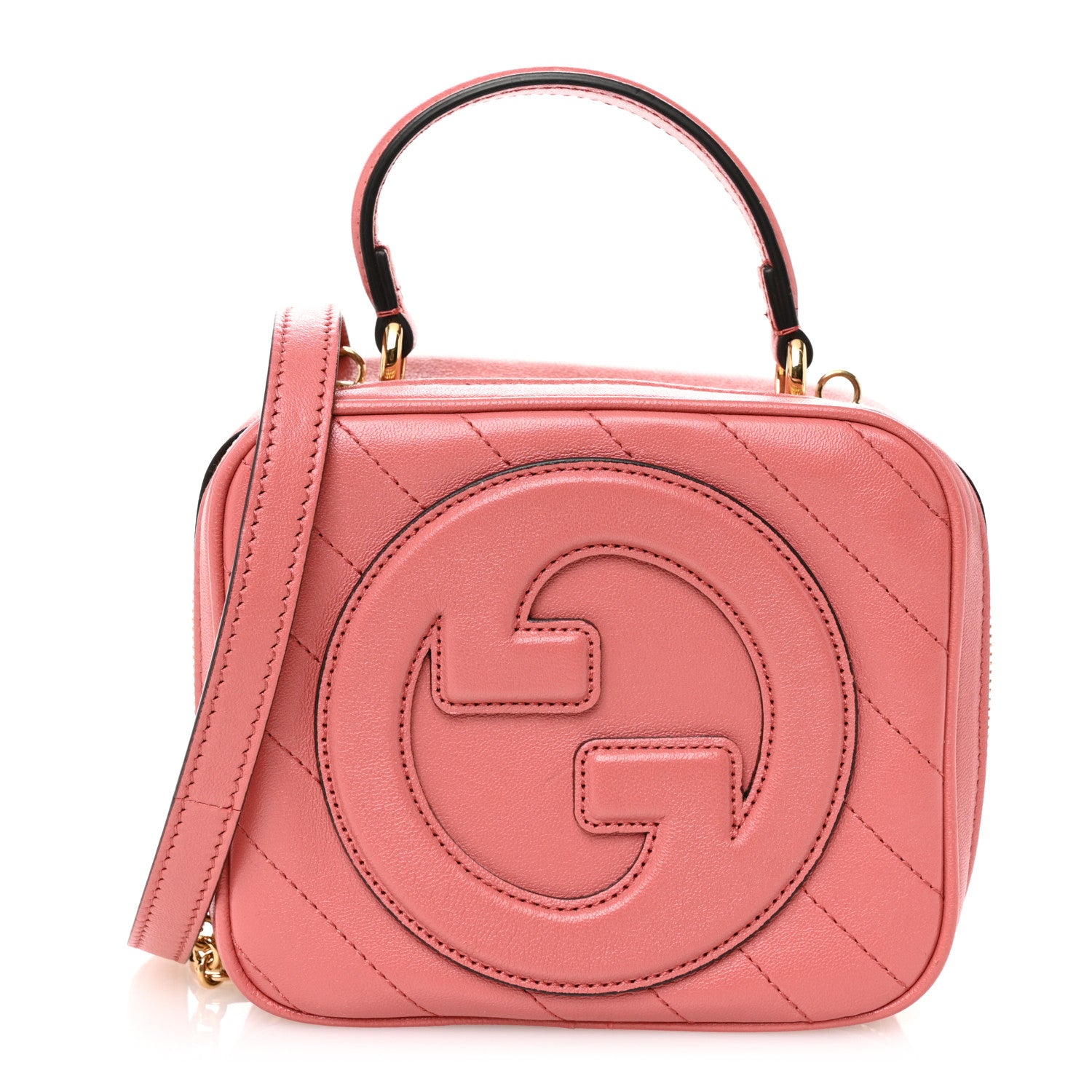 Gucci Sakai Be Green Calfskin Diagonal Stitched Small Blondie Shoulder Bag Pink 1 of 10