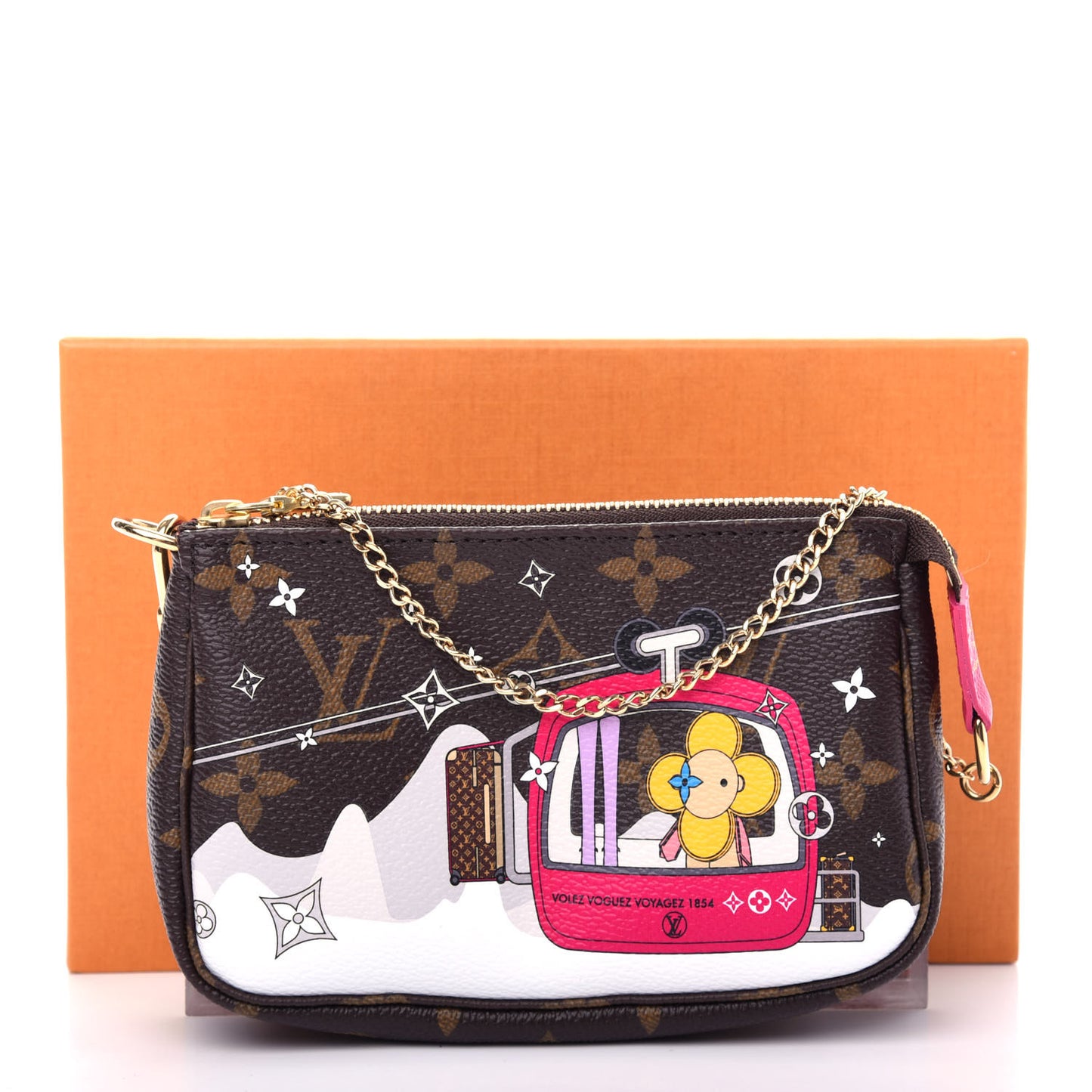 Monogram 2019 Christmas Animation Mini Courchevel Pochette Accessories Fuchsia