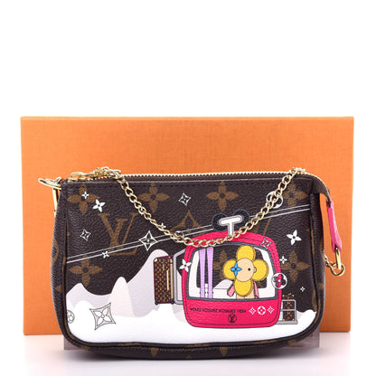 Louis Vuitton Monogram 2019 Christmas Animation Mini Courchevel Pochette Accessories Fuchsia 11 of 11