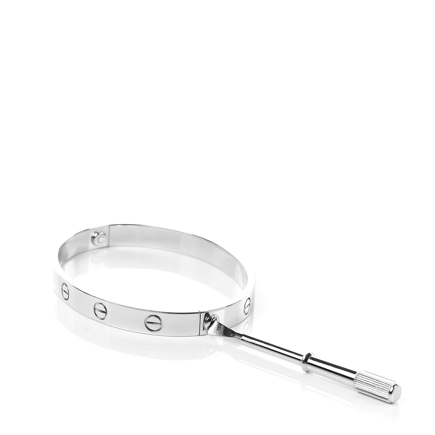 Cartier 18K White Gold LOVE Bracelet 17 4 of 5