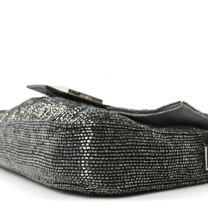 Fendi Sequin Beaded Baguette Grey 10 of 10
