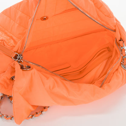 Chanel Nylon Vertical Quilted Jumbo Flap Orange 6 of 8