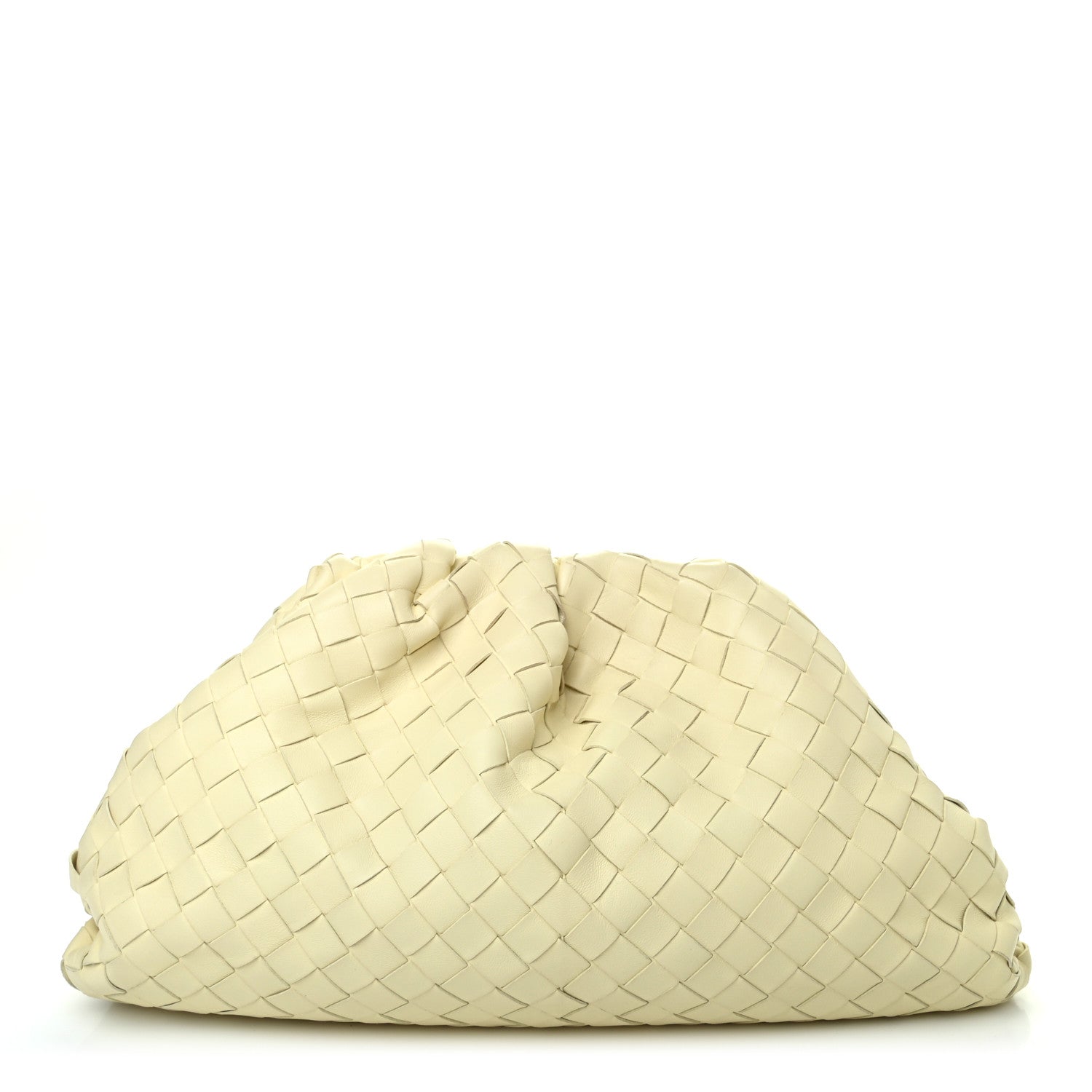 Bottega Veneta Nappa Maxi Intrecciato The Pouch Oversized Clutch Ice Cream 1 of 6
