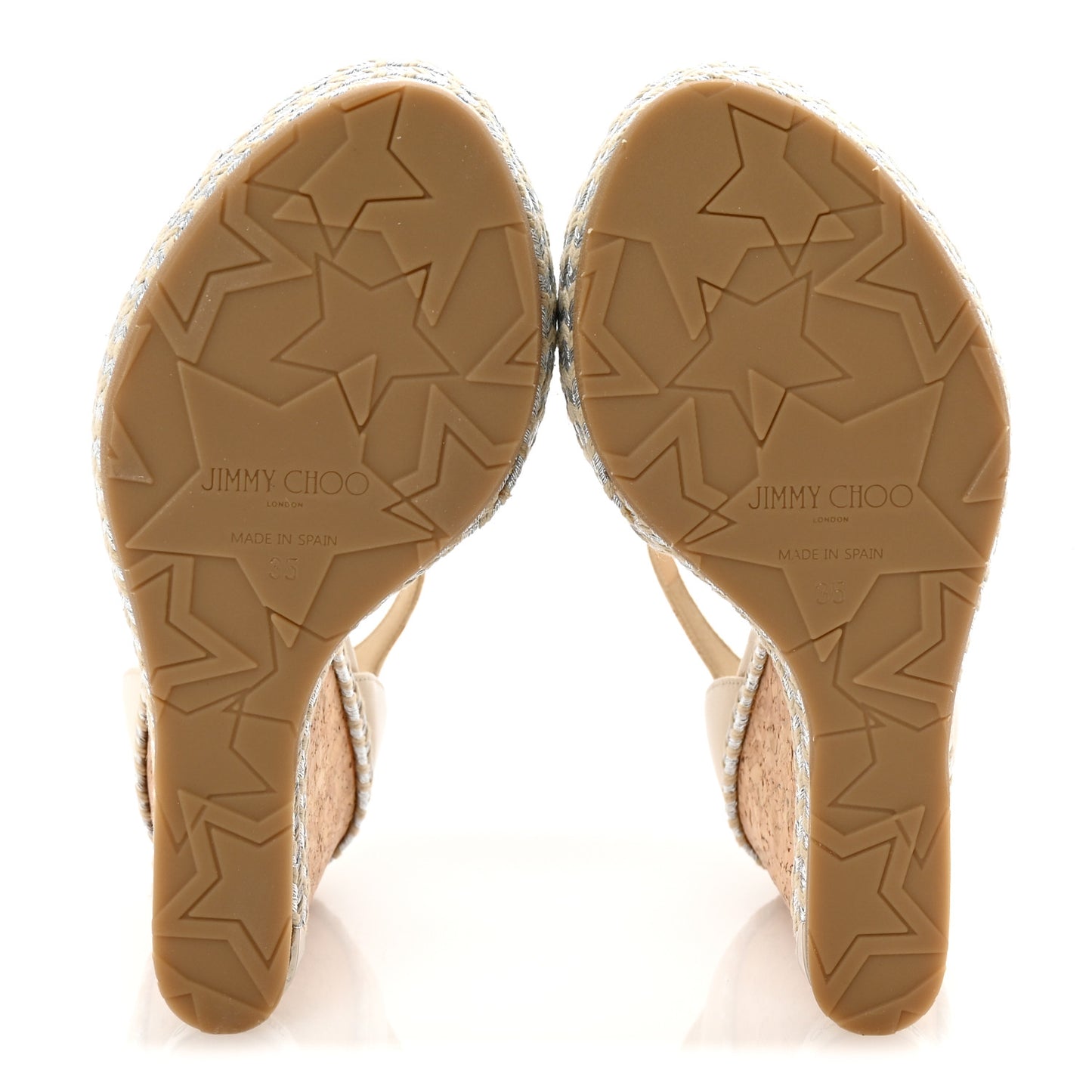 Lambskin Cork Dakota 120 Wedge Sandals 35 Off White