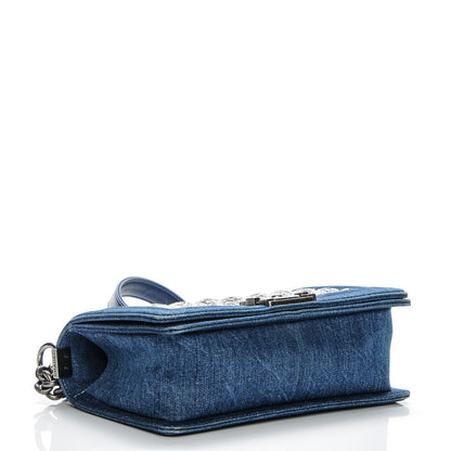 Chanel Tweed Denim Medium Boy Flap Dark Blue 4 of 7