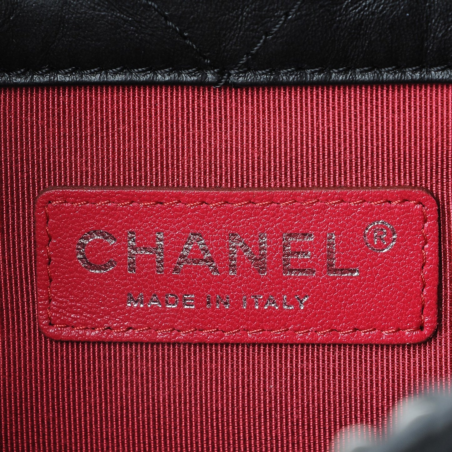 Aged Calfskin Quilted Gabrielle Backpack Black