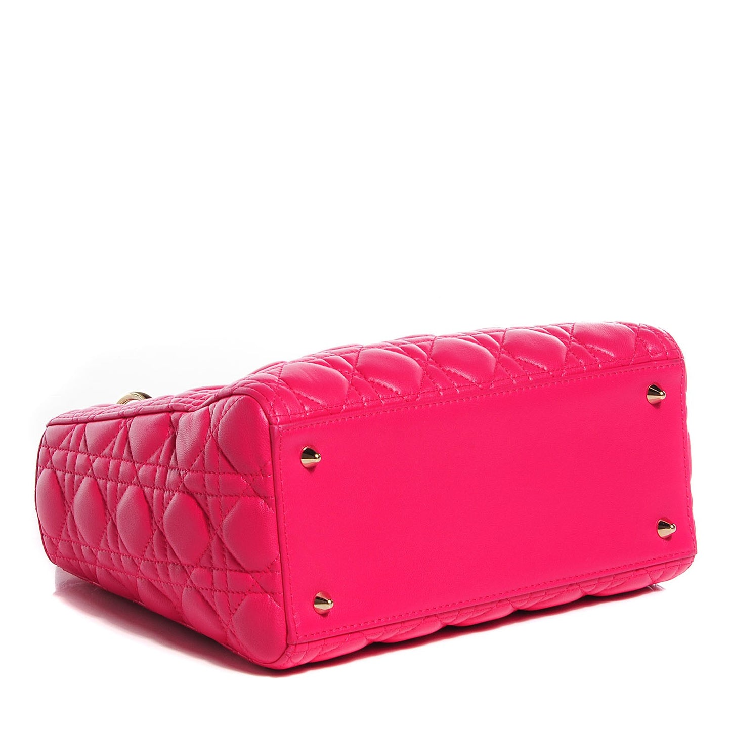 Lambskin Cannage Medium Lady Dior Fuchsia