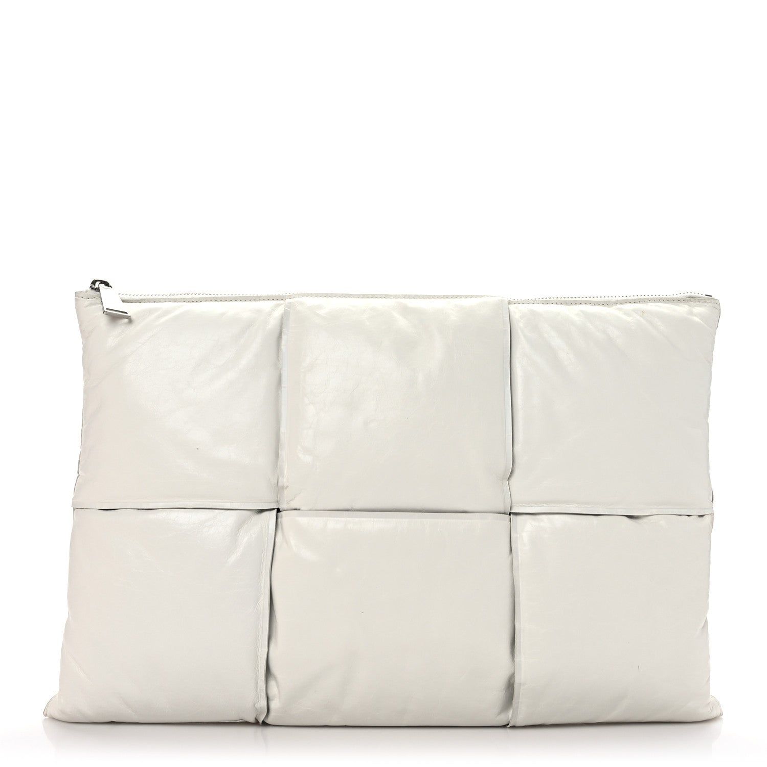 Bottega Veneta Calfskin Maxi Intrecciato Puffy Pouch White 1 of 9