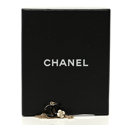Chanel Enamel CC Camelia Necklace Gold Black 6 of 6