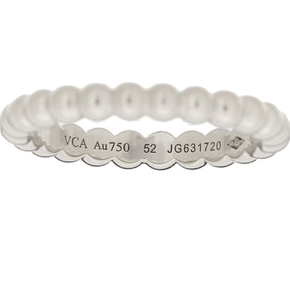 Van Cleef & Arpels 18K White Gold Medium Perlee Ring 52 6 4 of 5