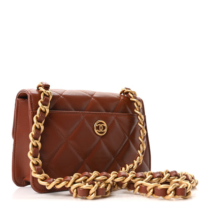 Chanel Caviar Quilted CC Mini Flap Brown 3 of 10