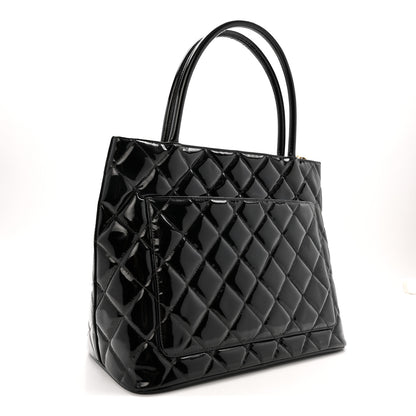 Chanel Patent Medallion Tote Black 3 of 16