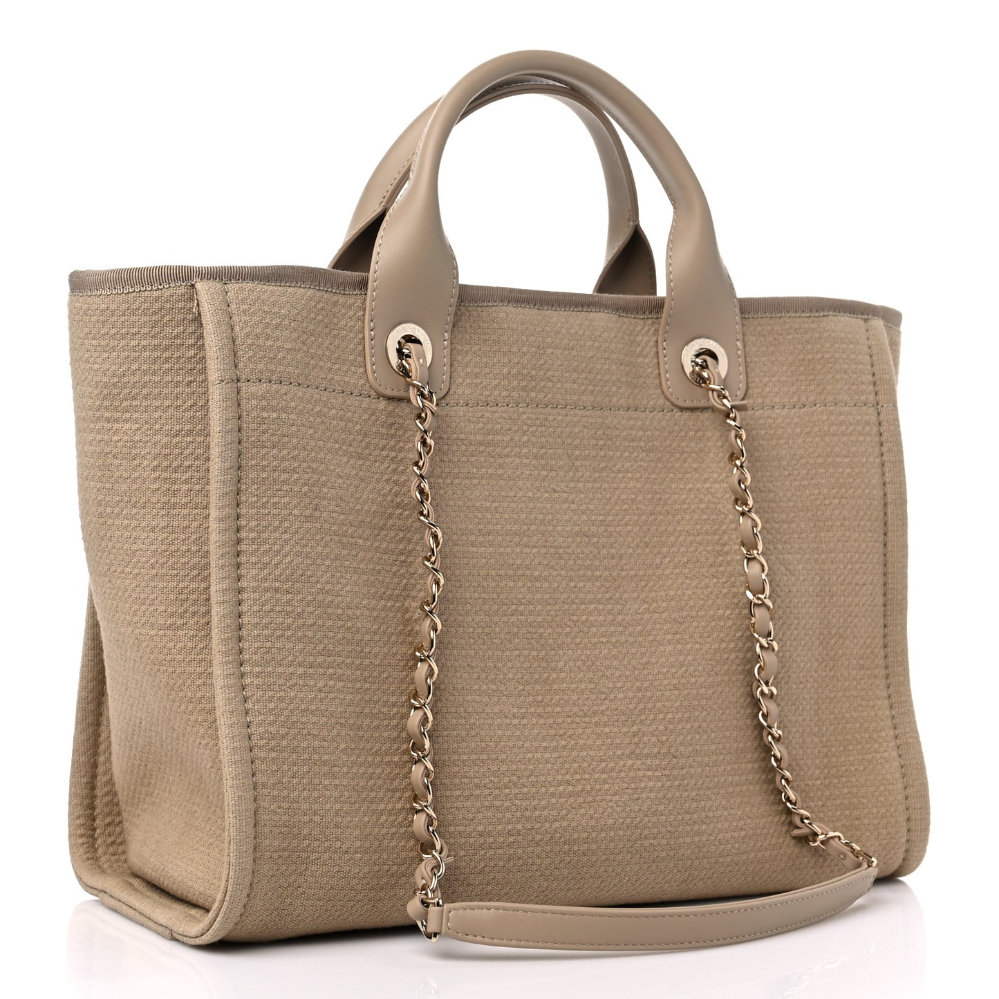 Mixed Fibers Small Deauville Tote Beige