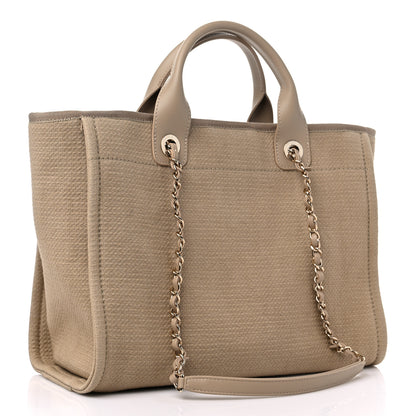 Chanel Mixed Fibers Small Deauville Tote Beige 3 of 9