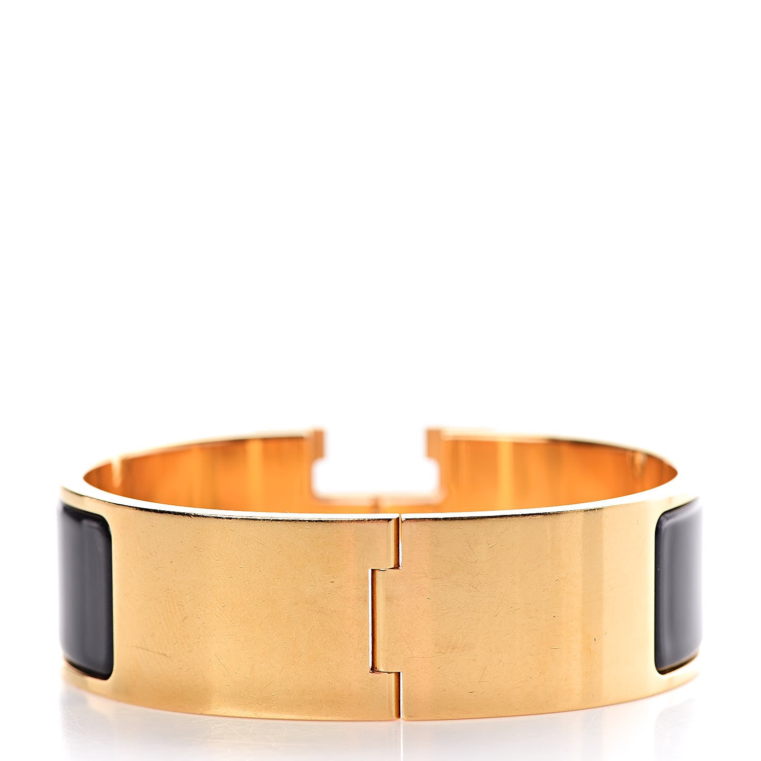 Hermes Enamel Wide Clic Clac H Bracelet GM Black 3 of 5