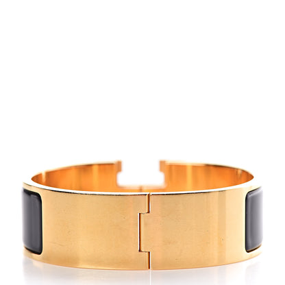 Hermes Enamel Wide Clic Clac H Bracelet GM Black 3 of 5