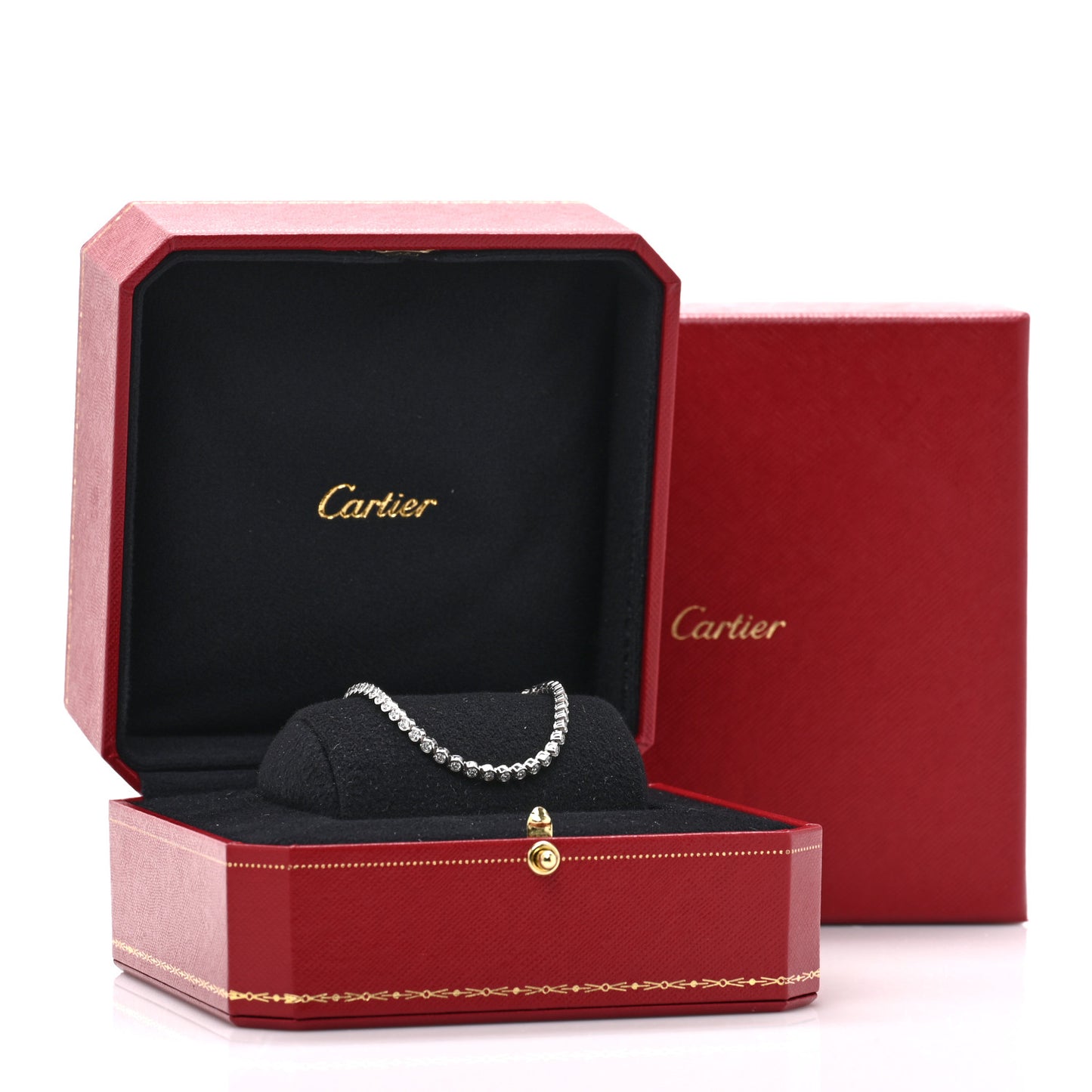 18K White Gold Diamond 1.53ctw Lignes Essentielles Bezel Set Bracelet