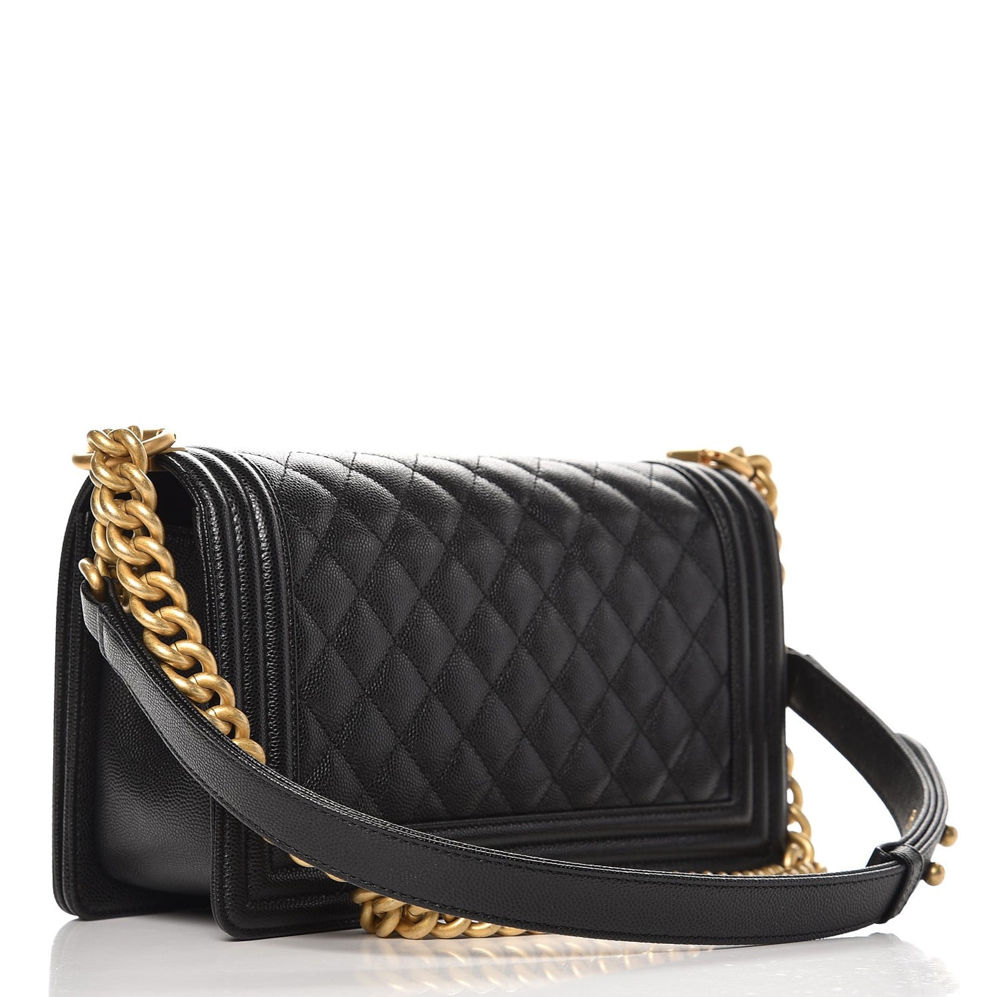 Caviar Quilted Medium Boy Flap Black