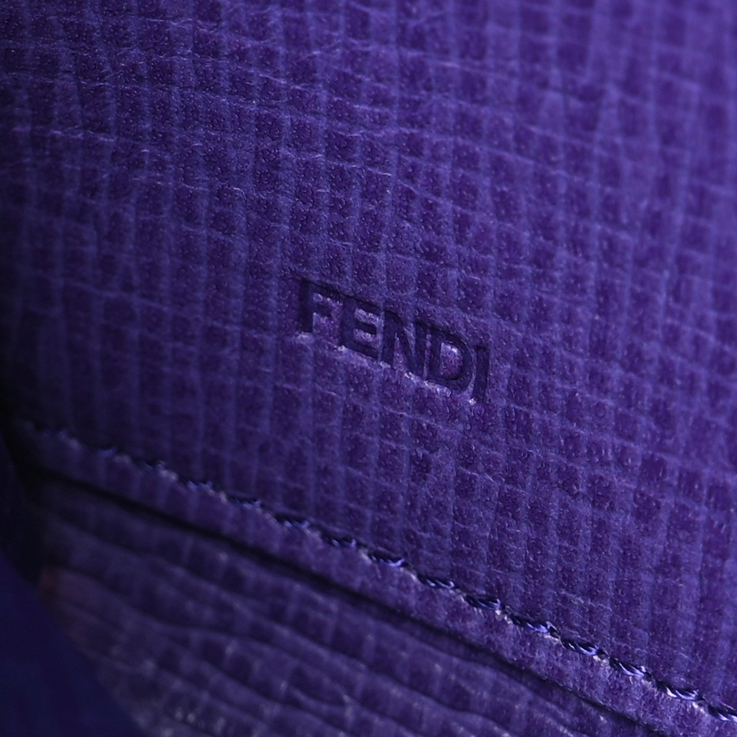 Fendi Zucca Spalmati Vitello Elite Zip Around Wallet Tobacco Viola 6 of 6