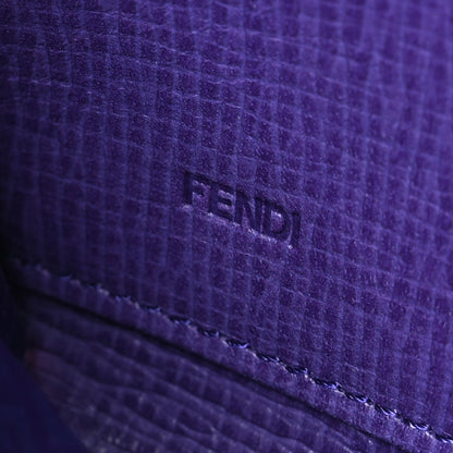 Fendi Zucca Spalmati Vitello Elite Zip Around Wallet Tobacco Viola 6 of 6