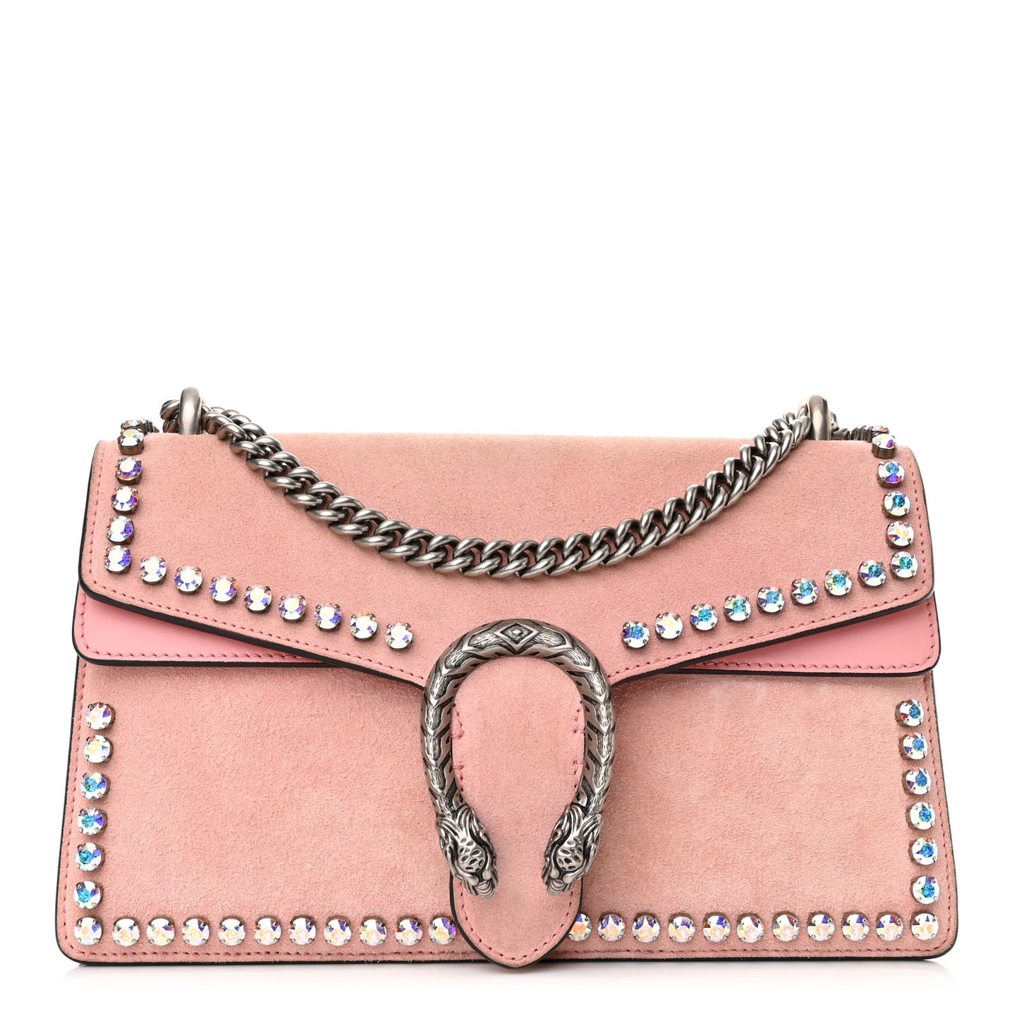 Suede Crystal Small Dionysus Shoulder Bag Peonia