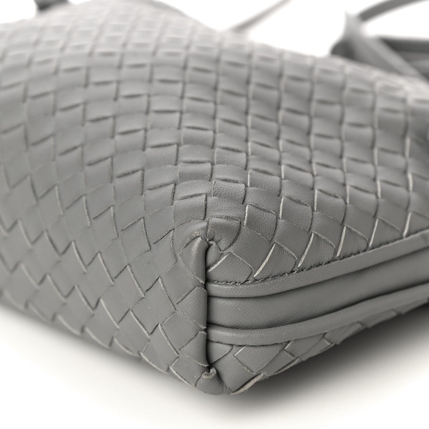 Nappa Intrecciato Nodini Crossbody Messenger Light Grey