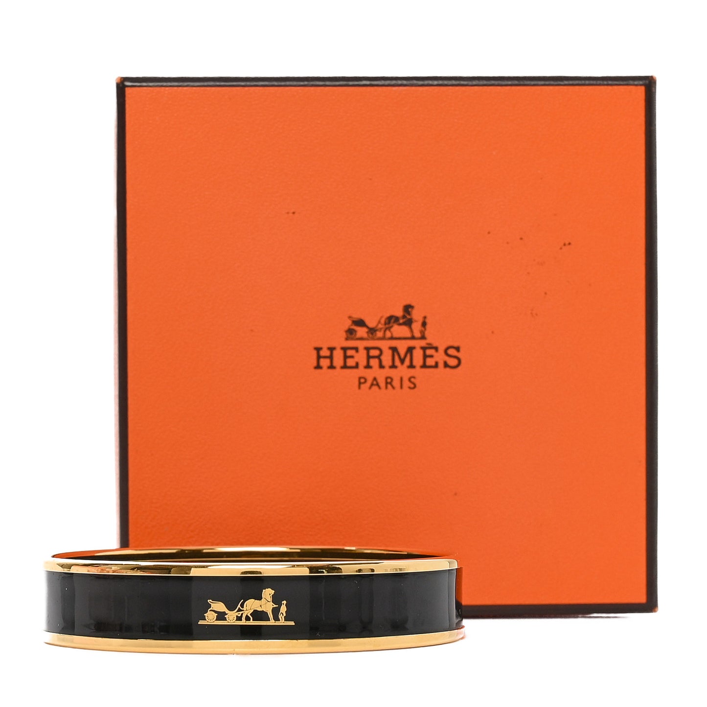 Enamel Printed Narrow Caleche Bracelet 62 Black