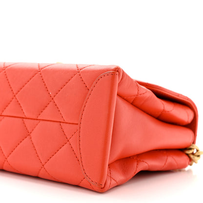 Chanel Lambskin Quilted Medium Trendy Spirit Top Handle Bag Orange 10 of 11