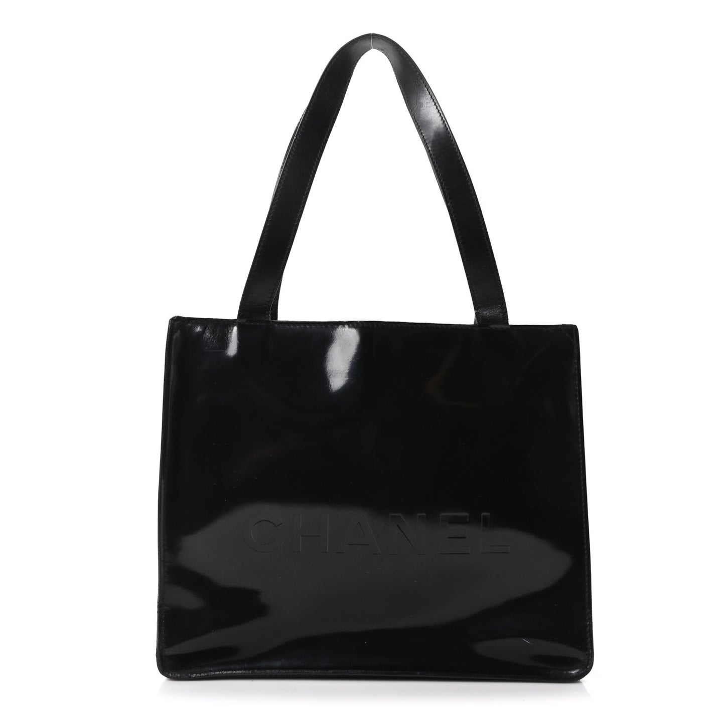 Patent CC Shopper Tote Black