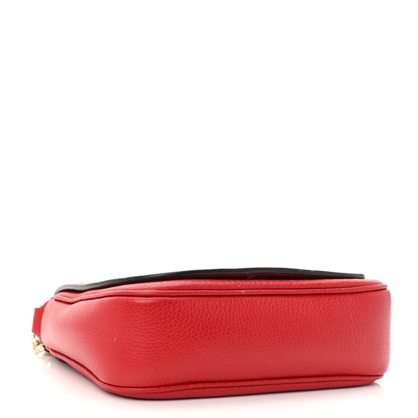 Pebbled Calfskin Small Soho Flap Crossbody Red