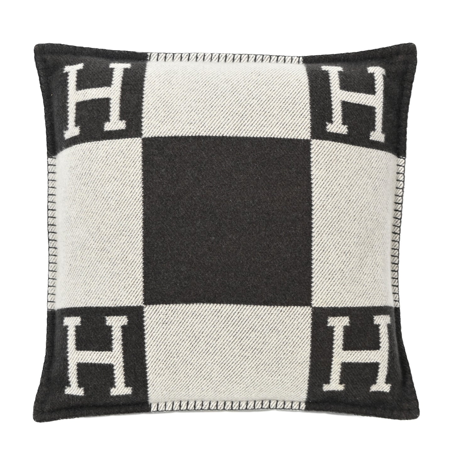 Wool Cashmere Avalon Pillow PM Ecru Gris Fonce