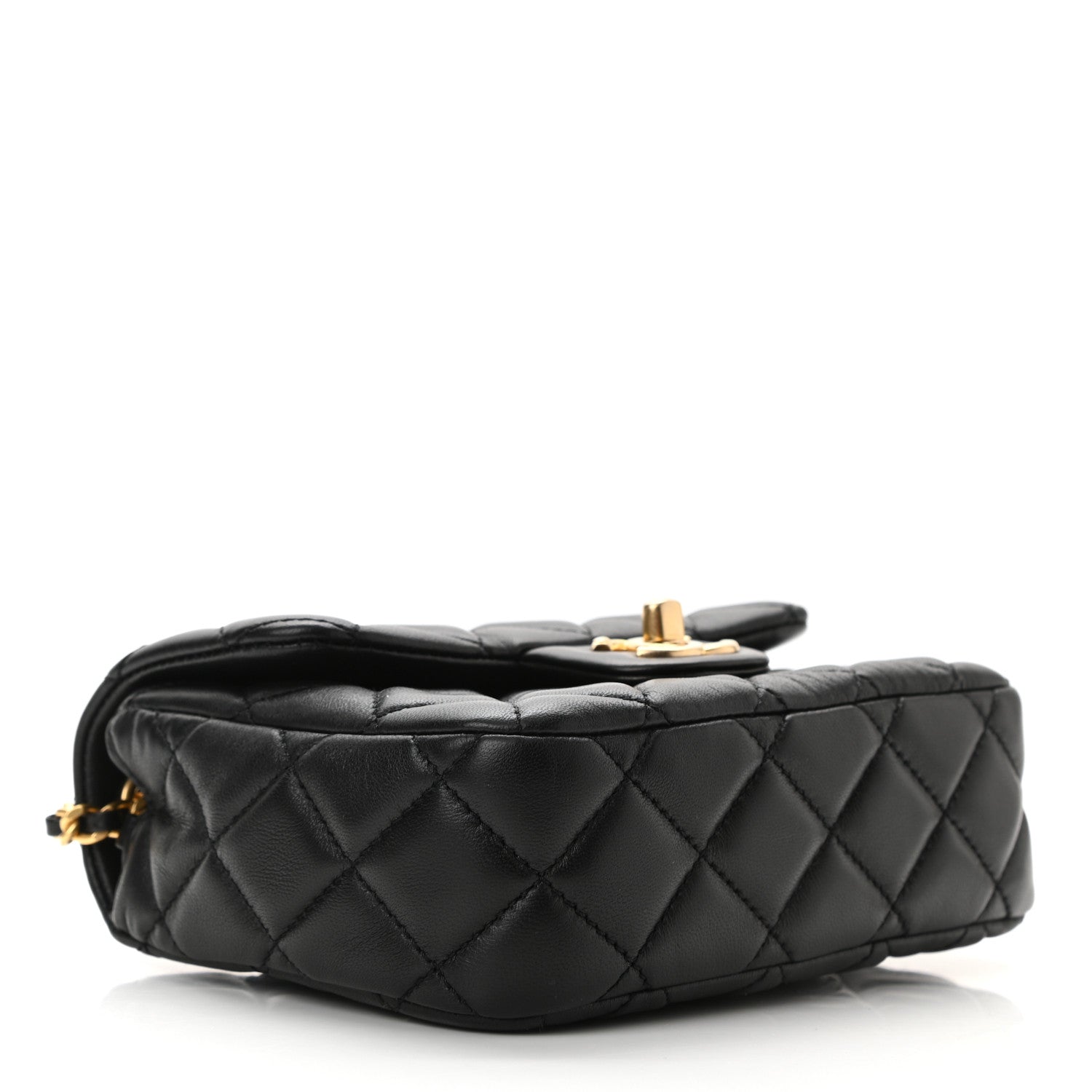 Chanel Lambskin Enamel Quilted Mini Coco Hearts Square Flap Black 4 of 10