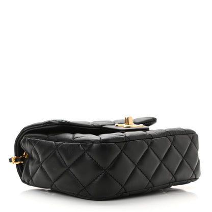 Chanel Lambskin Enamel Quilted Mini Coco Hearts Square Flap Black 4 of 10