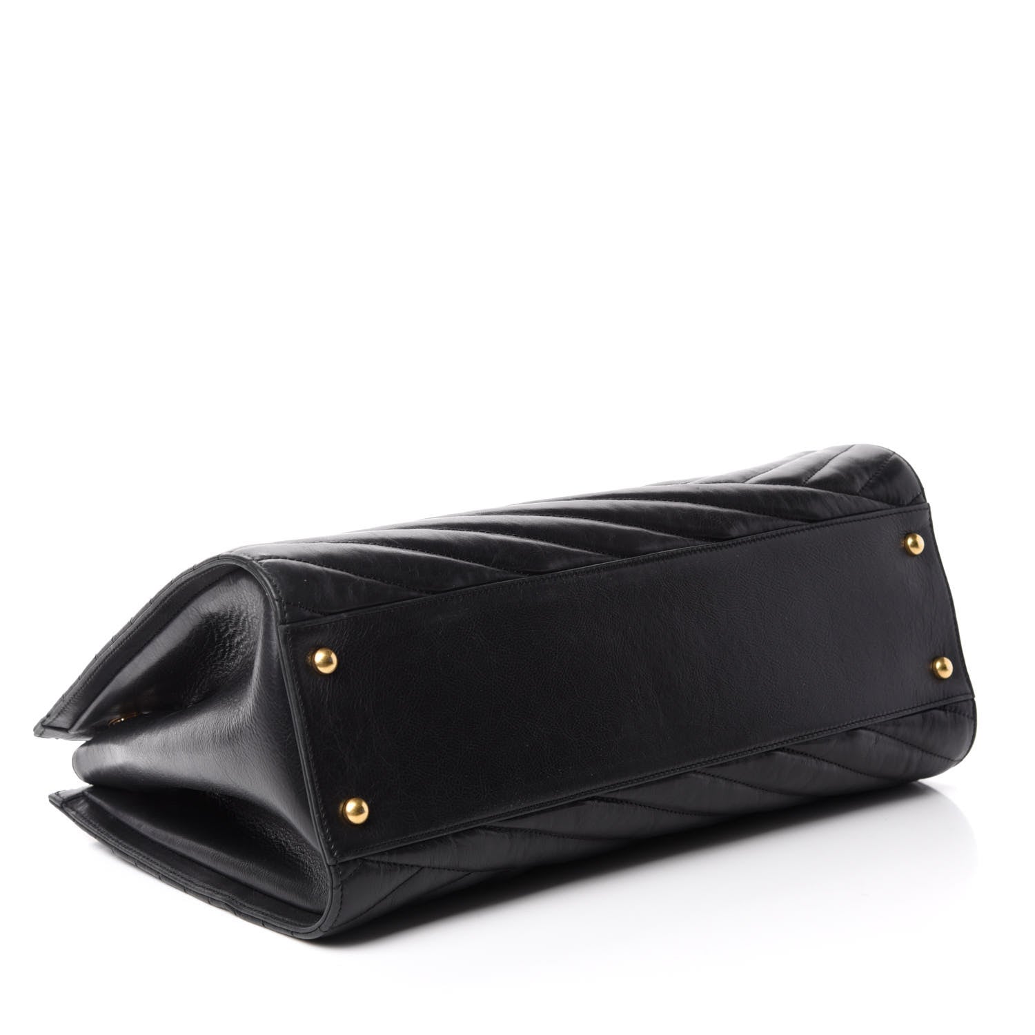 Chanel Calfskin Chevron Quilted Gabrielle Tote Black 4 of 10