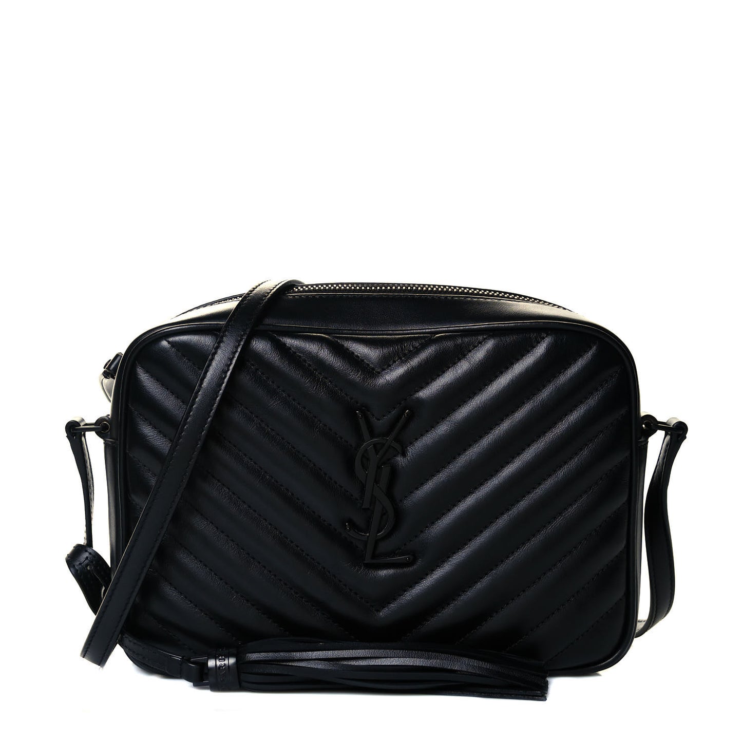Calfskin Matelasse Monogram Lou Camera Bag Black
