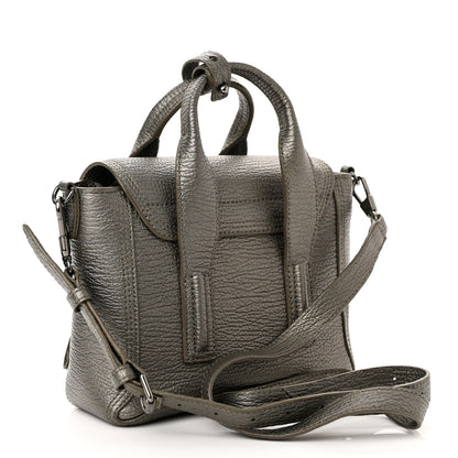 3.1 Phillip Lim Metallic Textured Calfskin Mini Pashli Satchel Pewter 2 of 9