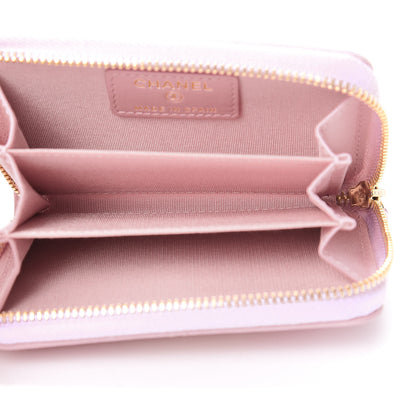 Chanel Lambskin Quilted 19 Zip Around Coin Purse Wallet Light Pink 5 of 8