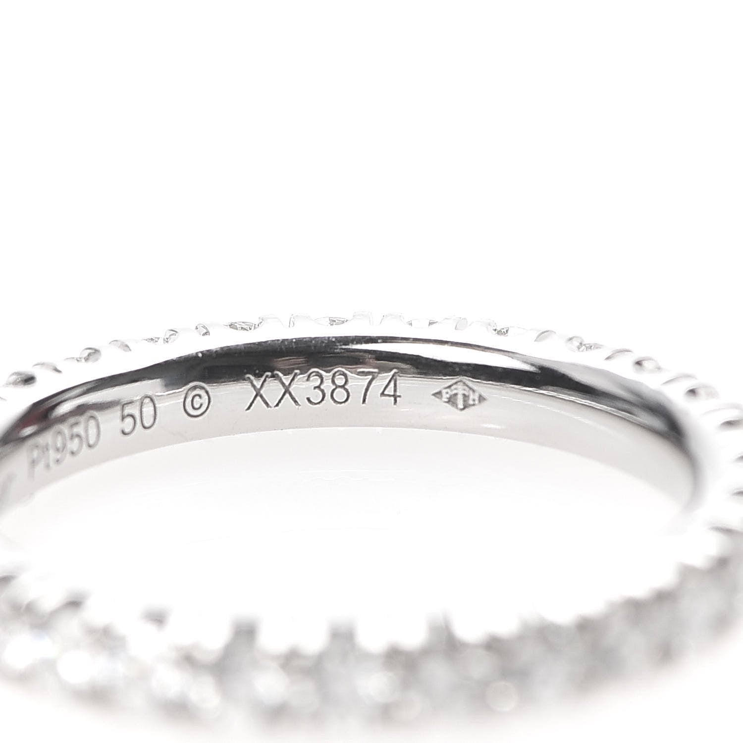 Cartier Platinum Diamond 2.6mm Etincelle de Wedding Band Ring 50 5.25 5 of 6