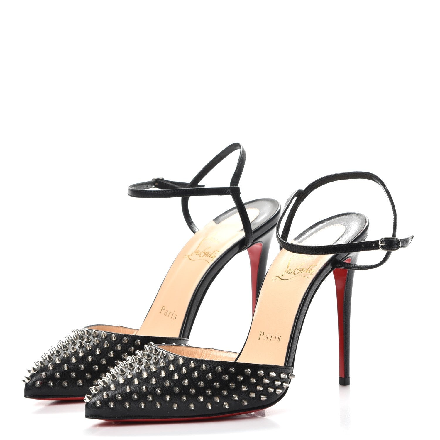 Christian Louboutin Kid Baila Spike 100 Pumps 36 Black 3 of 8