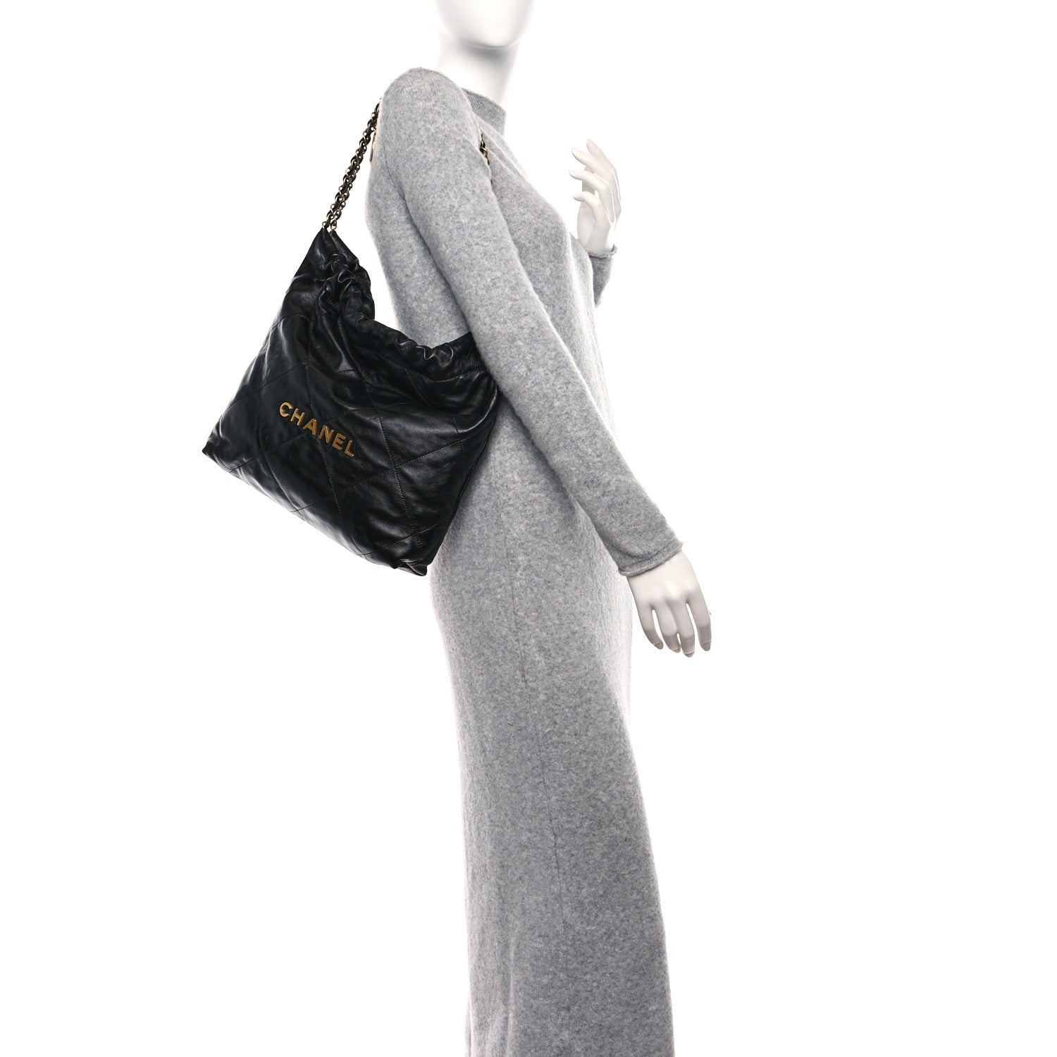Chanel Shiny Calfskin Quilted Small Chanel 22 Black 2 of 13