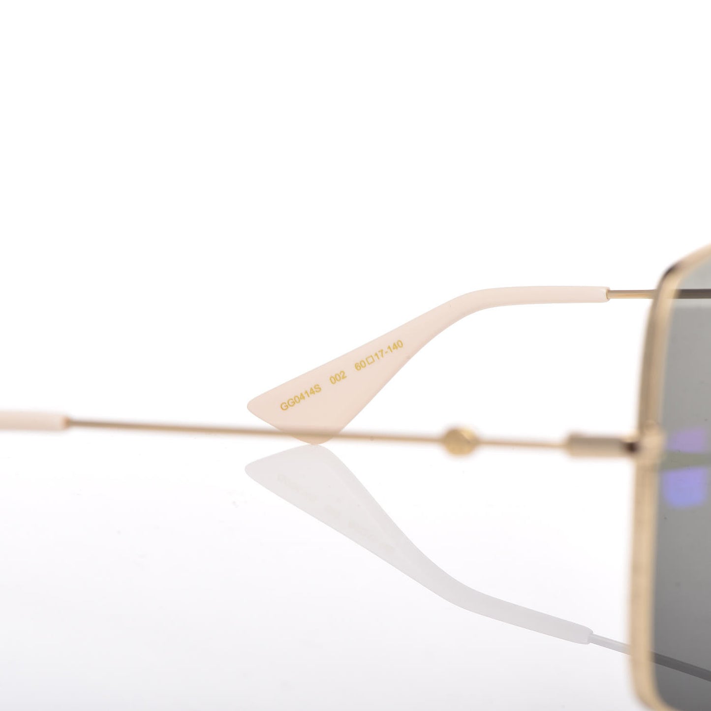 Metal Rectangular Guccify Frame Sunglasses GG0414S Gold