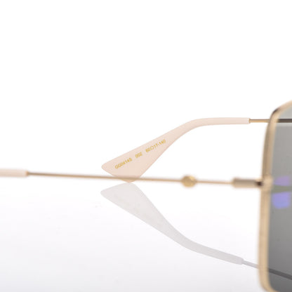 Gucci Metal Rectangular Guccify Frame Sunglasses GG0414S Gold 7 of 9