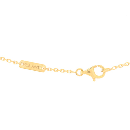 Van Cleef & Arpels 18K Yellow Gold Mother of Pearl Vintage Alhambra Pendant Necklace 3 of 4