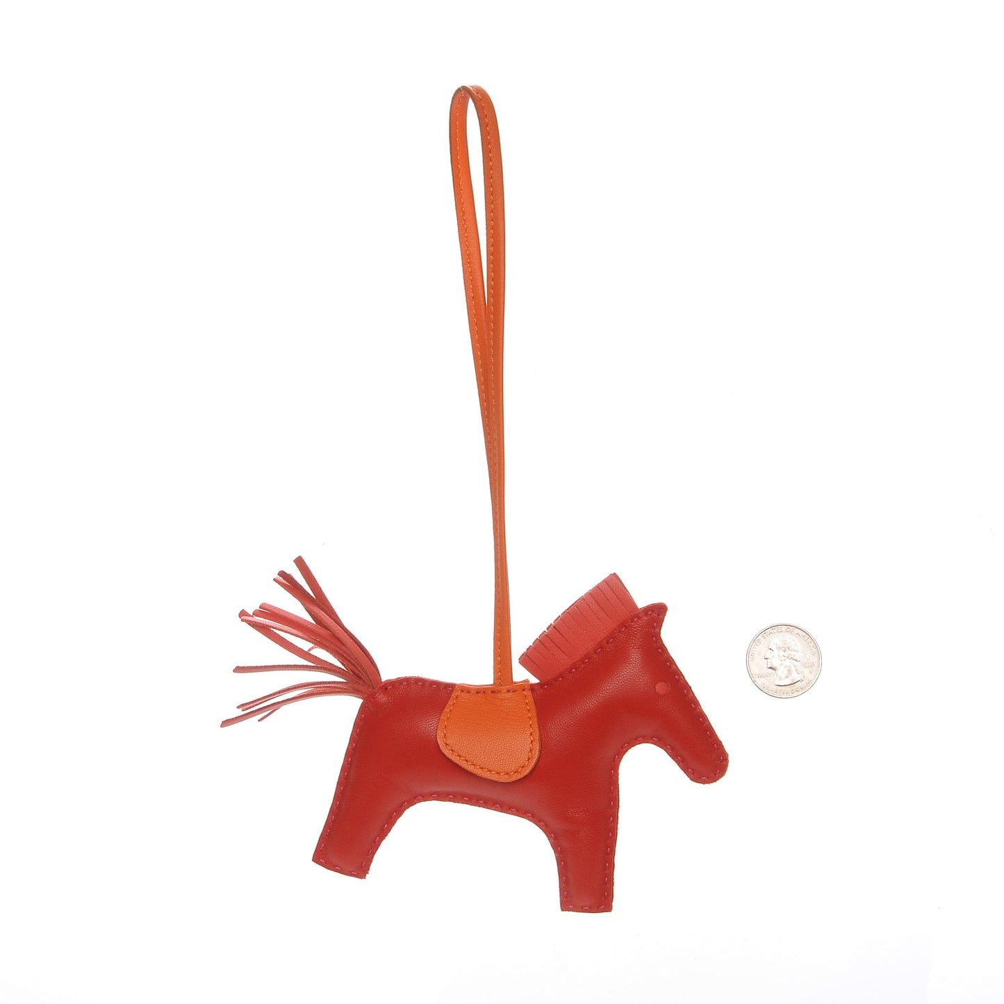 Milo Lambskin Grigri Rodeo Horse Bag Charm MM Rouge Rose Indien Jaipur Feu