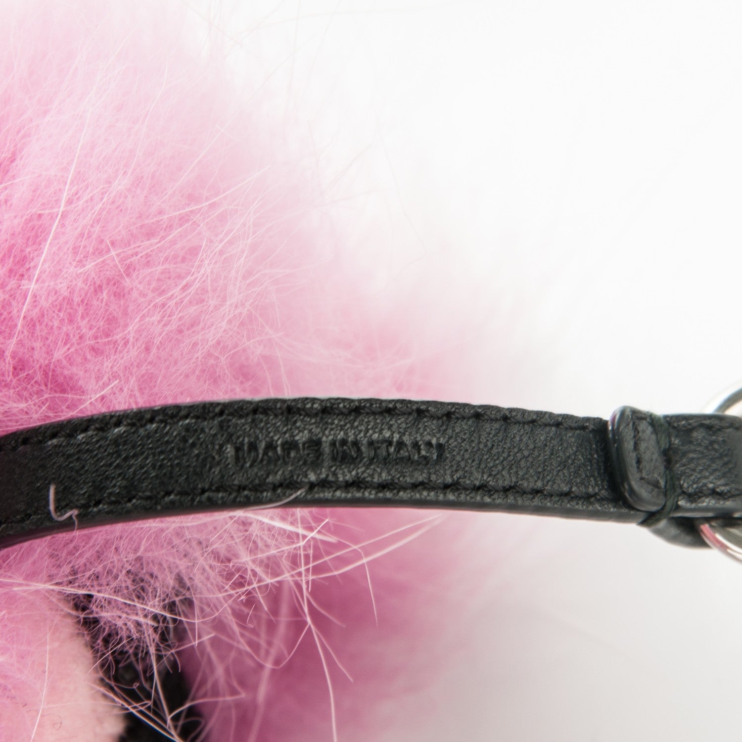Fendi Fox Fur Shearling Crystal Tria Monster Bag Bug Charm Bubblegum 3 of 4
